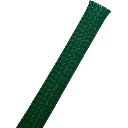 Kable Kontrol Braided Cable Sleeve, 3/8 in Inside Dia., 25 ft, Polyethylene Terephthalate, Green FW038-GN-25